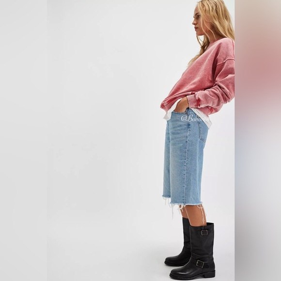 NEW Free People Falling Forward Snow Washed Destroyed Crew - Picture 12 of 12